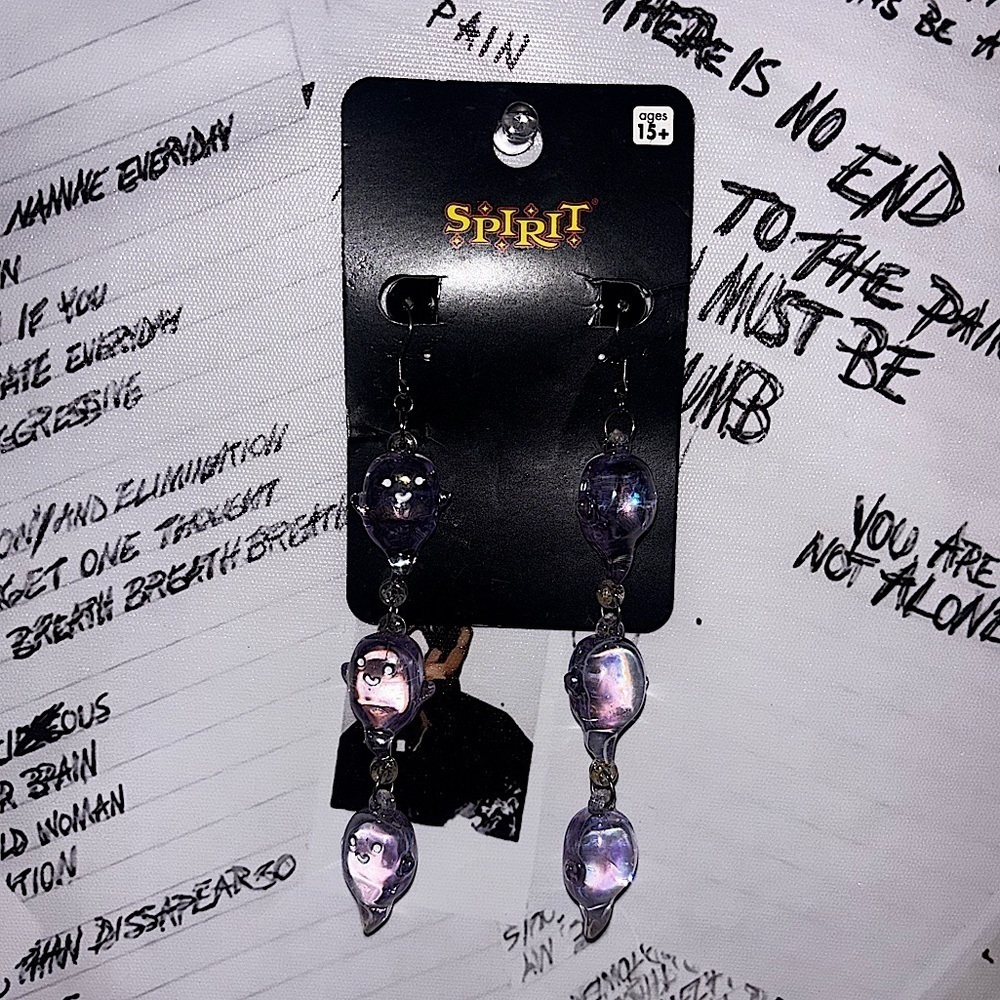 ‧₊˚ ( ✦ ) Purple/Lavender ghost spirit halloween cute earrings